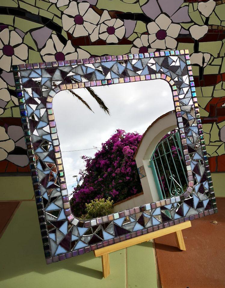 Stained glass mirror, 'Symphony of Color